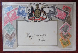 Cpa Représentation Timbres Pays ; Allemagne Deutsches Reich - Briefmarken (Abbildungen)
