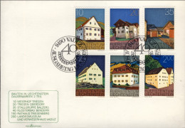 1978-Liechtenstein S.6v."edifici Caratteristici"su Fdc Illustrata - FDC