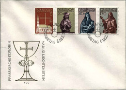 1966-Liechtenstein S.4v."restaurazione Della Chiesa Parrocchiale Di Vaduz"su Fdc - FDC