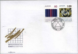 1993-Liechtenstein S.2v."Europa-arte Contemporanea"su Fdc Illustrata - FDC