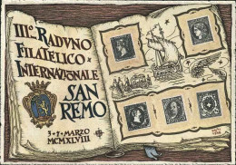 1948-cartolina III^raduno Filatelico Internazionale Sanremo Con Annullo Della Ma - Manifestazioni