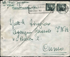 1966-busta Affrancata Coppia L.20 Michelangiolesca Con Annullo Meccanico Ripetut - 1961-70: Poststempel