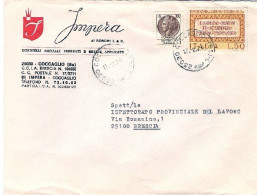 1976-busta Con Intestazione Commerciale Affrancata L.100 Siracusana+L.50 Bimille - 1971-80: Poststempel