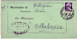 1945-piego Municipale Affrancato Imperiale Senza Fasci L.1 Novara E Rispedizione - Marcofilie