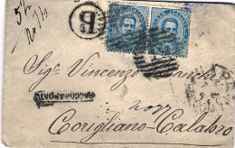 1880-coppia 25c.Umberto I (un Esemplare Perfetto, L'altro Con Dente Angolare Rip - Marcophilia