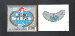 GB BRUSSEL - GB - WIT BIER   - BIERE BLANCHE -  25 CL -   BIERETIKET  (BE 750) - Bier