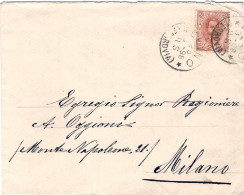 1898-20c.arancio Umberto I Isolato Su Busta Annullo Di Luino - Poststempel