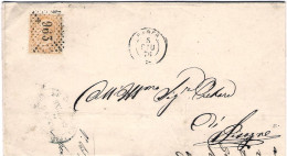 1876-10c.giallo Ocra Vittorio Emanuele II Con Annullo A Punti Darfo Brescia - Marcophilie