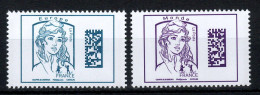 YV 5019 & 5020 N** MNH Luxe Complete , Marianne Datamatrix , Prix = Faciale Actuelle - Unused Stamps