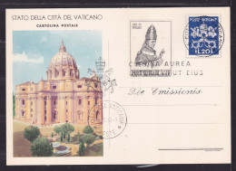 1963 Vaticano Vatican INTERO POSTALE Giardini San Pietro Cartolina Postale L.20 + L.15 Annullo 16/10/63 St. Peter Garden - Interi Postali