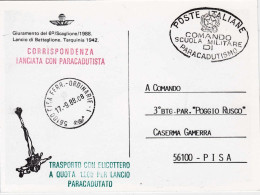 1988-corrispondenza Lanciata Con Paracadutista, Trasporto Con Elicottero Con Lan - Luftpost