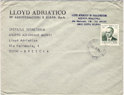 1974-Einaudi L.50 Isolato Su Busta - 1971-80: Poststempel