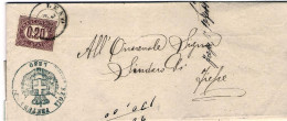 1876-piego Municipale Affrancato Servizio Di Stato 20c.con Annullo Doppio Cerchi - Storia Postale