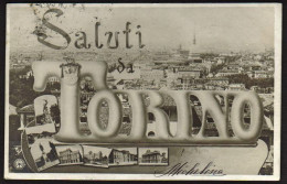 1907-"Torino-saluti Da Torino (sfondo Panoramico Con Varie Piccole Vedute Dei Mo - Andere & Zonder Classificatie