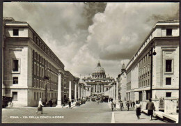 1951-cartolina Foto "Roma,via Della Conciliazione, Animata"affrancata L.10 Itali - Other & Unclassified