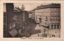1920-Trieste Piazza E Via Della Borsa,ann. A Targhetta Fiera Campionaria Trieste - Trieste