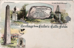 1895-U.S.A. Massachusetts Boston Greetings From Historic Battle Fields, Crease I - Other & Unclassified