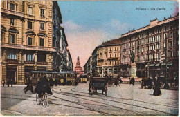 1920circa-Milano Via Dante, Animata Con Tram E Carrozze - Milano (Mailand)