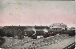1909-U.S.A. I. Et G. N Shops Palestine Texas Locomotive Steam Trains Viaggiata - Marcophilie
