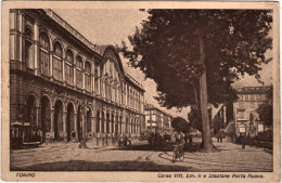 1927-Torino Corso Vittorio Emanuele II E Stazione Porta Nuova, Annullo Meccanico - Autres & Non Classés
