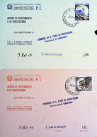 1981-Due Avvisi Ricevimento Affrancati Rispettivamente CASTELLI Lire 150 E Lire  - 1981-90: Storia Postale