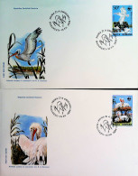 1984-POLONIA POLSKA Uccelli Acquatici Serie Cpl. Su Quattro Fdc - FDC