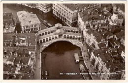 1935-cartolina Foto Aerea Venezia Ponte Di Rialto Annullo Meccanico La Lotteria  - Venezia (Venedig)