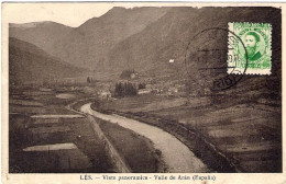 1933-Spagna Cartolina Les Vista Panoramica Valle De Aran Diretta In Francia Viag - Autres & Non Classés