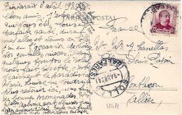 Y1934-Spagna Cartolina Foto Da Solba Baleares Affrancata 25c.diretta In Francia - Other & Unclassified
