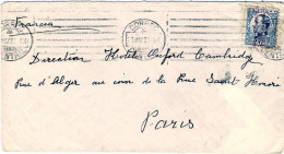 1932-Spagna Busta Diretta In Francia Affrancata 40c.soprastampato - Lettres & Documents