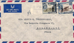 1957-Cipro Busta Affrancata 15m.+20m. Diretta In Italia - Sonstige & Ohne Zuordnung