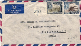 1957-Cipro Busta Affrancata 15m.+20m. Diretta In Italia - Autres & Non Classés