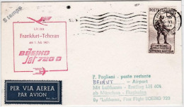 1961-I^volo Lufthansa Boeing Jet 720 B Frankfurt Teheran (Beirut) Del 1 Luglio,  - 1961-70: Marcophilie