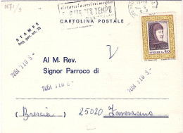 1974-Francesco Petrarca L.40 Isolato Su Cartolina Notificazione Di Matrimonio - 1971-80: Poststempel