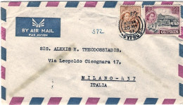 1957-Cipro Busta Affr. 5m.+30m. Diretta In Italia,al Verso Annullo Meccanico Fes - Andere & Zonder Classificatie