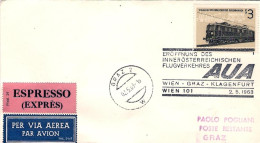1963-Autriche Osterreich Austria Wien Graz Klagenfurt Wien 101 AUA Affrancato 3s - Sonstige & Ohne Zuordnung