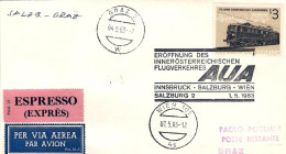 1963-Autriche Osterreich Austria Innsbruck Salzburg Wien Innsbruck 2 AUA Affranc - Sonstige & Ohne Zuordnung