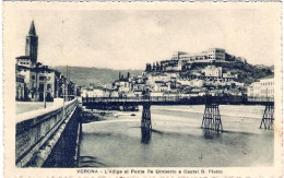 1928-cartolina Affr. 20c. Emanuele Filiberto Verona L'Adige Al Ponte Re Umberto  - Verona