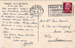 1935-Maggio Musicale Fiorentino Annullo Meccanico Su Cartolina Firenze Piazza De - Firenze