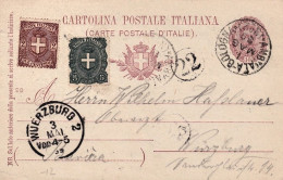 1898-cartolina Postale 10c. Diretta A Wuerzburg Germania, Annullo Di Ambulante - Marcofilie