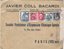 1937-Spagna Guerra Civile Busta Diretta In Francia Con Bella Affrancatura Bollo  - Cartas & Documentos