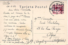 1932-Spagna Cartolina Avila Santa Teresa De Jesus Diretta In Algeria Viaggiata - Cartas & Documentos