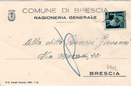 1945-cat.Sassone Euro 30 Cartolina Affrancata 60c.Democratica Isolato, Punto Da  - Marcophilia