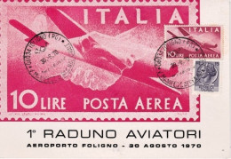 1970-1 Raduno Aviatori Aeroporto Foligno - Poste Aérienne