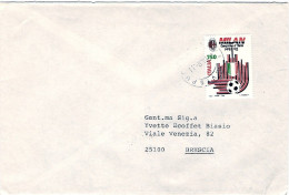 1993-annullo Nave Vespucci Poste Italiane Su Busta Affrancata Con L.750 Milan Ca - 1991-00: Poststempel