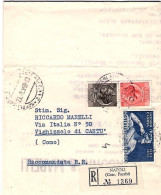 1958-piego Raccomandato Affrancato Siracusana L.10+L.20+Antonio Canova L.80 - 1946-60: Marcophilie
