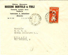 1958-busta Con Intestazione Commerciale Affrancata L.25 Europa Isolato - 1946-60: Marcophilie