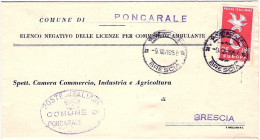 1958-busta Con Intestazione Commerciale Affrancata L.25 Europa Isolato - 1946-60: Marcophilie