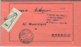 1952-piego Anagrafico Da Brescia Affrancato Italia Al Lavoro L.15 Isolato E Risp - 1946-60: Marcophilie