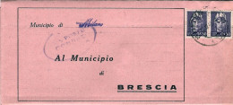 1945-piego Municipale Affrancato Coppia 50c.Imperiale Senza Fasci Novara - Marcophilia